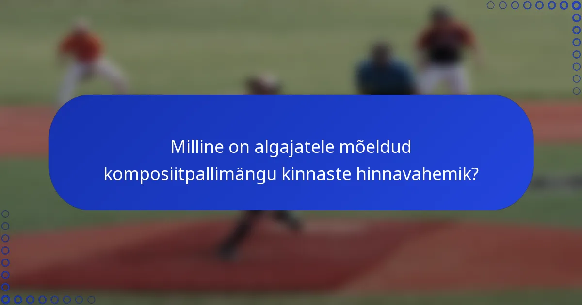Milline on algajatele mõeldud komposiitpallimängu kinnaste hinnavahemik?