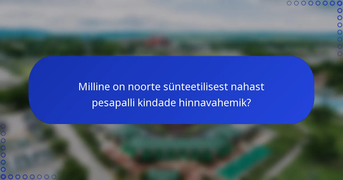 Milline on noorte sünteetilisest nahast pesapalli kindade hinnavahemik?