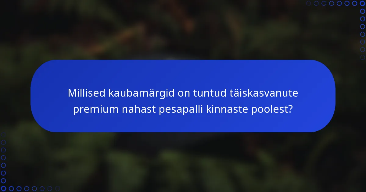 Millised kaubamärgid on tuntud täiskasvanute premium nahast pesapalli kinnaste poolest?