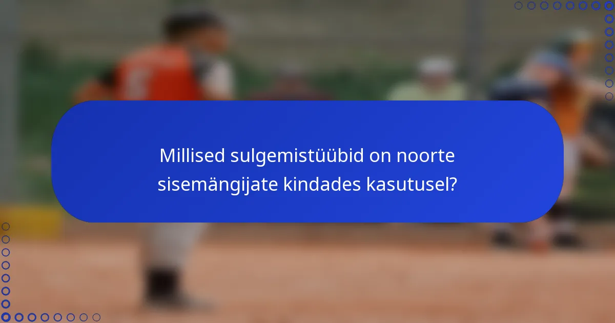 Millised sulgemistüübid on noorte sisemängijate kindades kasutusel?