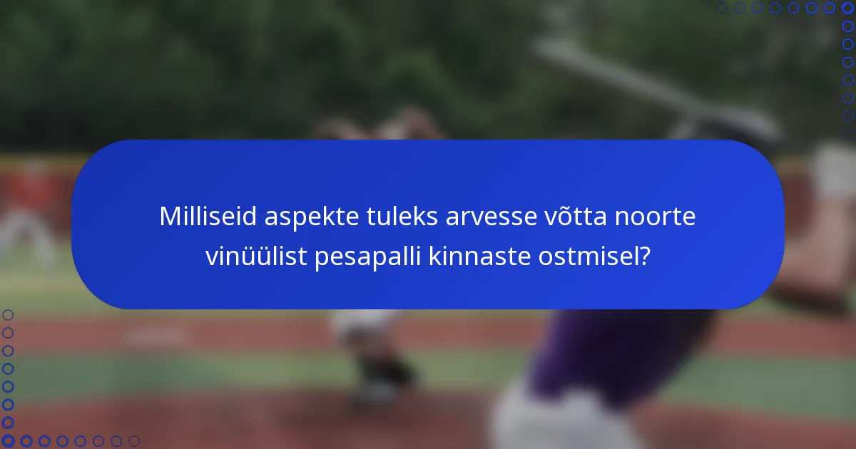 Milliseid aspekte tuleks arvesse võtta noorte vinüülist pesapalli kinnaste ostmisel?
