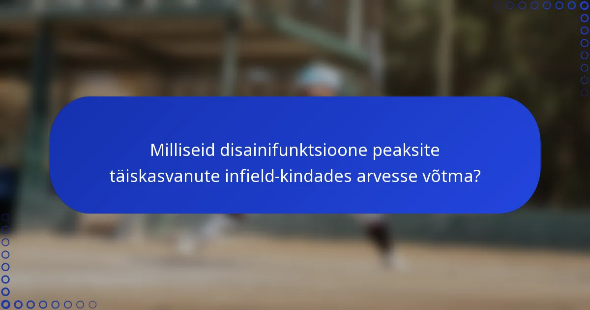 Milliseid disainifunktsioone peaksite täiskasvanute infield-kindades arvesse võtma?